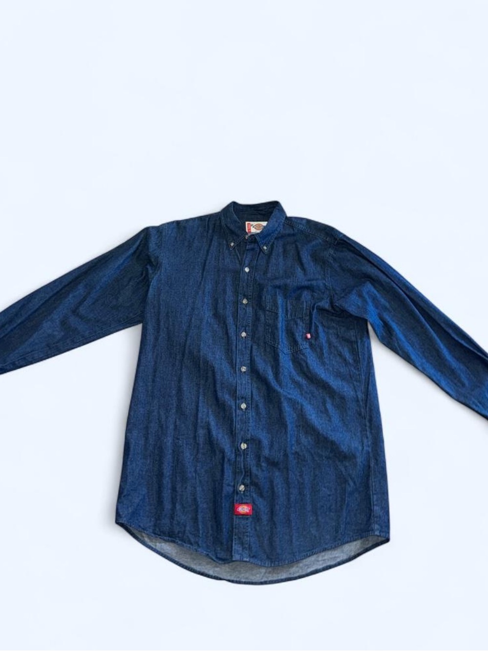 Dickies Classic Dark Blue Denim Button-Up Shirt - Men’s Tall Large